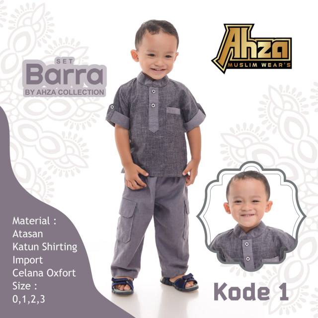 [AHZA] Set Barra Setelan Baju Anak Laki-Laki