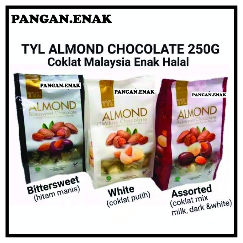 TYL BAG ALMOND CHOCOLATE 250G COKLAT HALAL