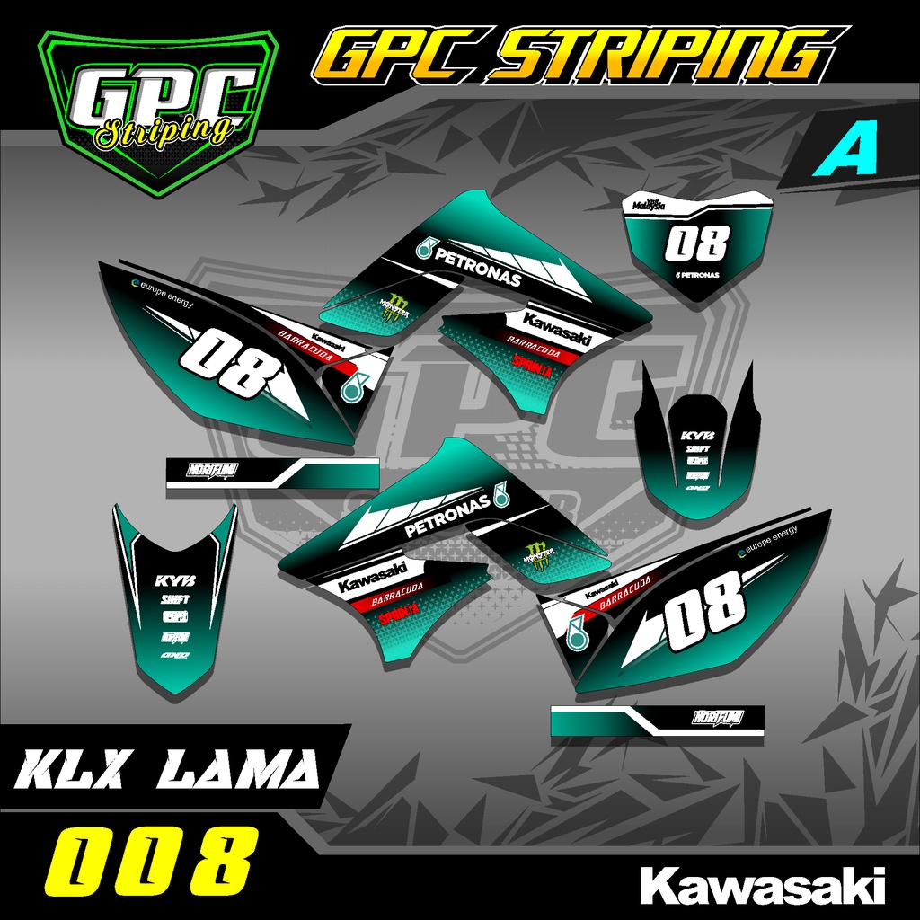 Sticker Stiker Striping Lis Variasi KLX 150 S / L Lama Desain Minimalis GPC 008