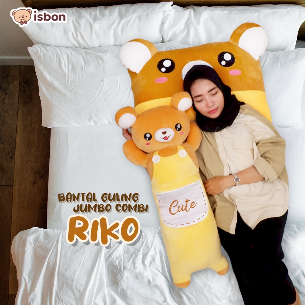 Bantal tidur boneka Jumbo beruang rila Riko Lucu Warna Brown Bahan Premium Non Alergi By ISTANA BONEKA