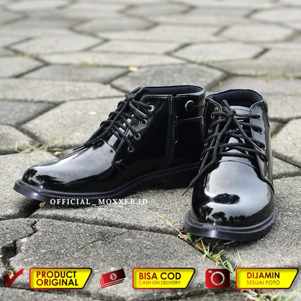 Sepatu PDH 03 TNI Glossy Satpam Security Tali Resliting / Sepatu Dinas Kerja Pria Pantofel Guru PNS Kantoran Mengkilap