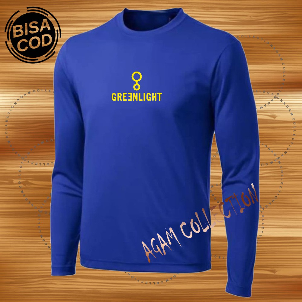 Agam Collection Baju Kaos Distro Greenlight 01 Text Yellow Lengan Panjang Premium Quality Kaos Pria