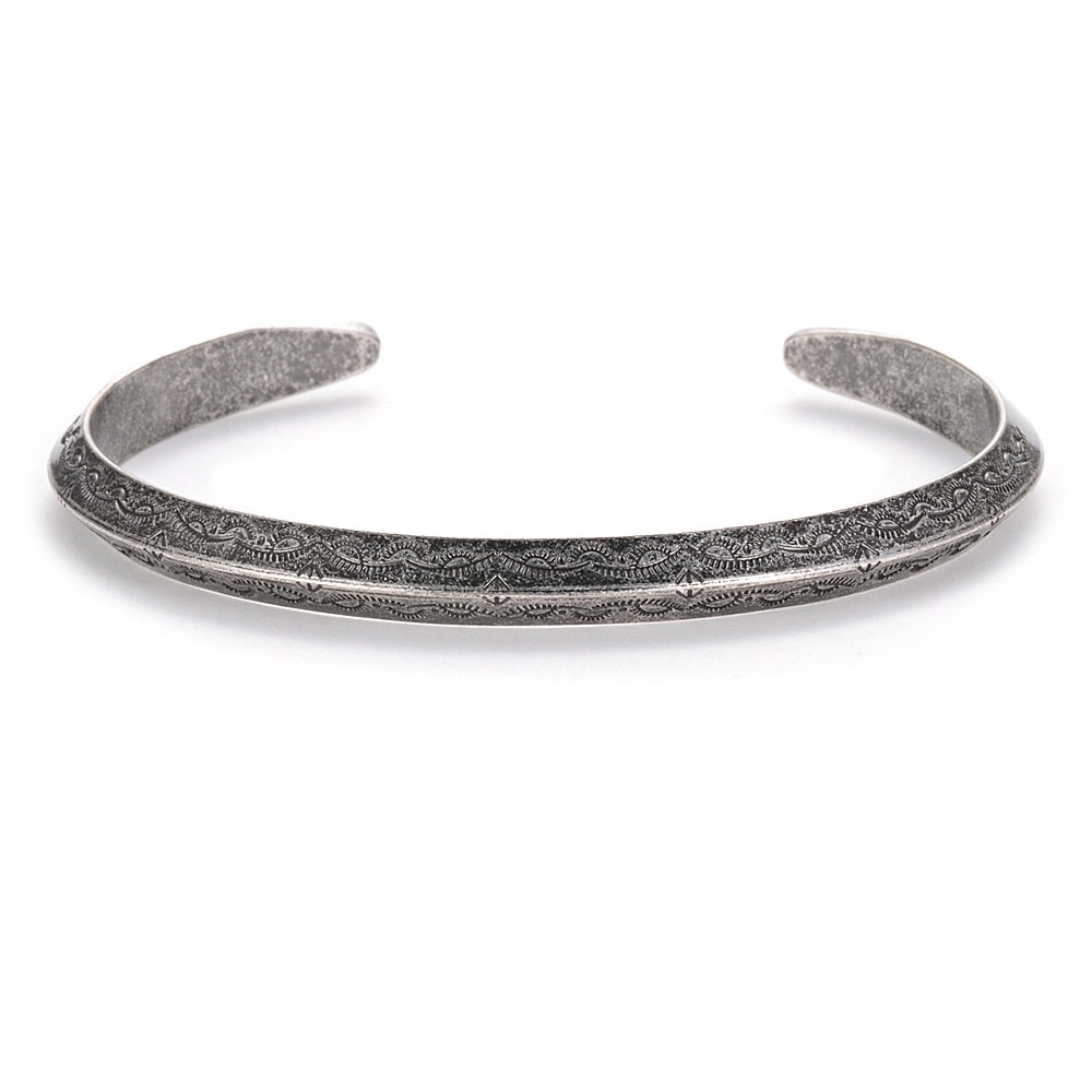 Gelang Cuff Bahan Titanium Stainless Steel Gaya Vintage Retro Untuk Pria Dan Wanita