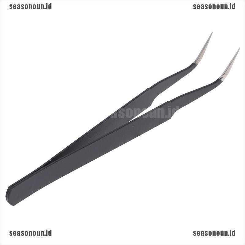 【sea】1PC Micro Point Curved Straight Tweezers Fine Tip Stainless Steel