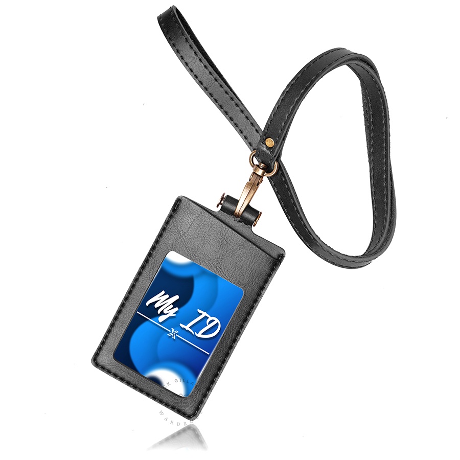 

Name Tag Holder Temboro PU Leather Kalung Identitas Kantor Souvenir