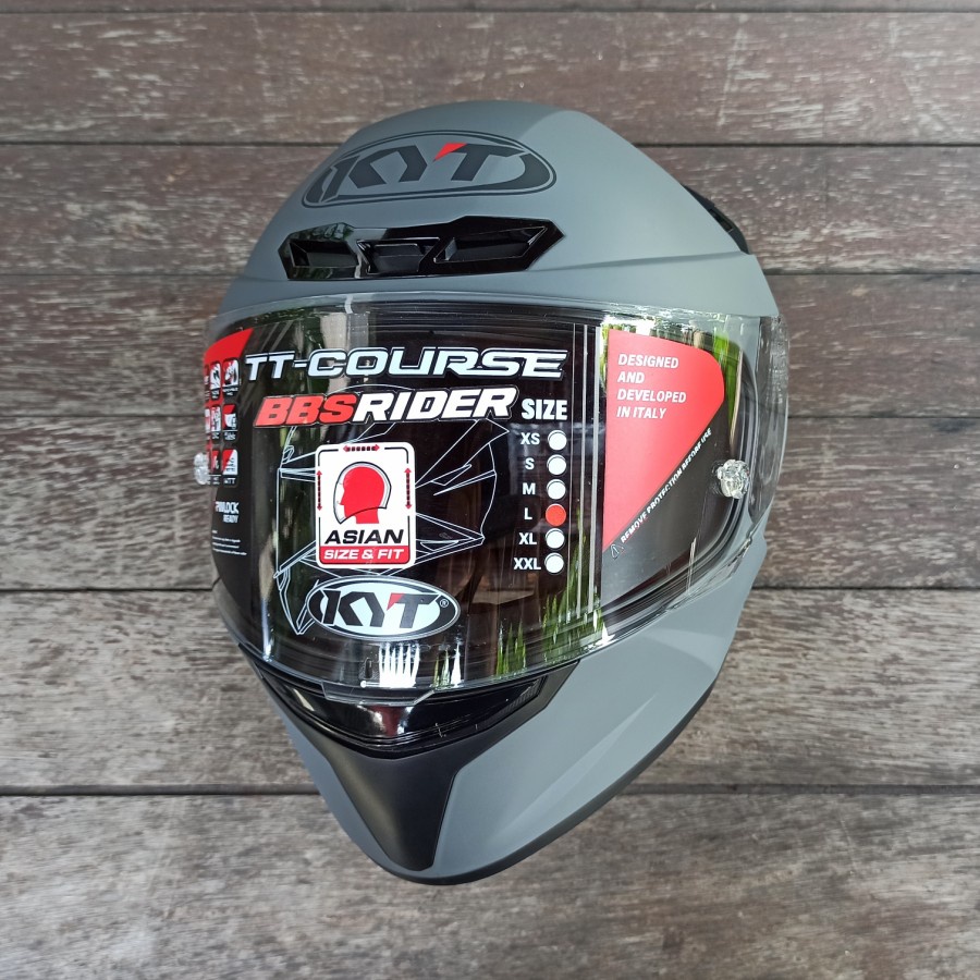 Helm KYT TT Course Matte Grey Gorilla Grey Original KYT