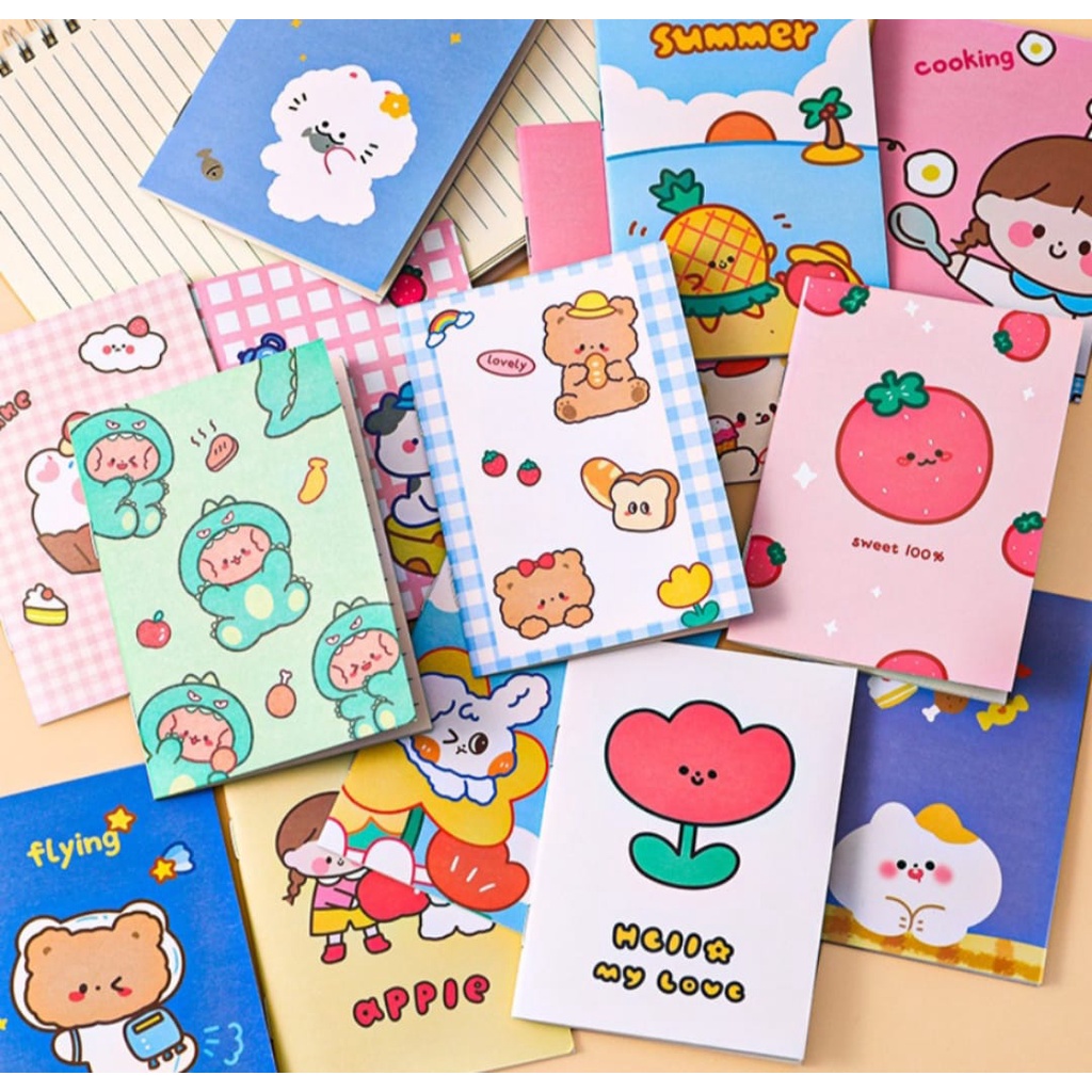 BUKU TULIS MINI MOTIF KARTUN / NOTE BOOK MINI CARTOON RANDOM