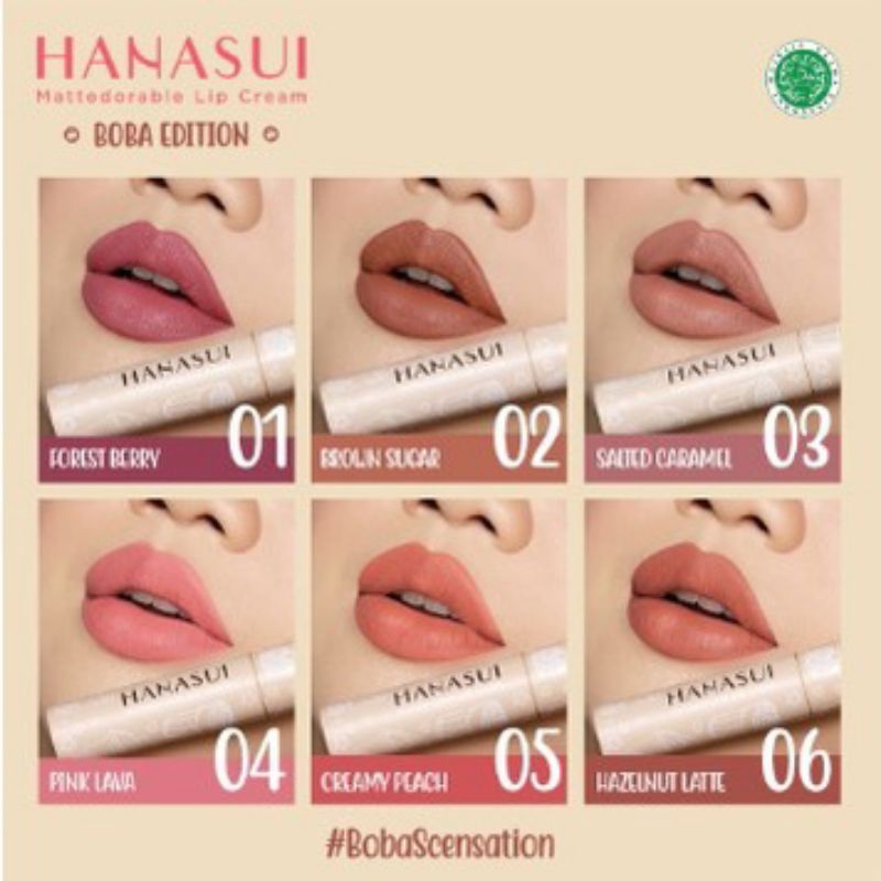 LIP CREAM HANASUI BOBA BROWN SUGAR ORIGINAL Lipstik hanasui boba 03