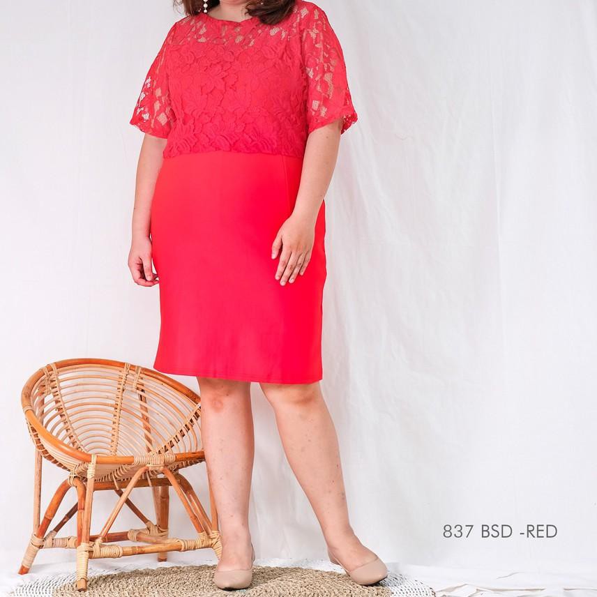 TKY-0562. Hanbai - Nava Dress Brokat terusan JUMBO 837 ...Thanks