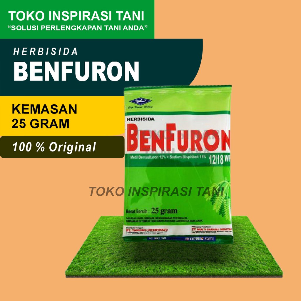Herbisida Benfuron Kemasan 25 gram/Befuron Kemasan 25 gram/Obat Rumput Teki padi/Obat Rumput Padi