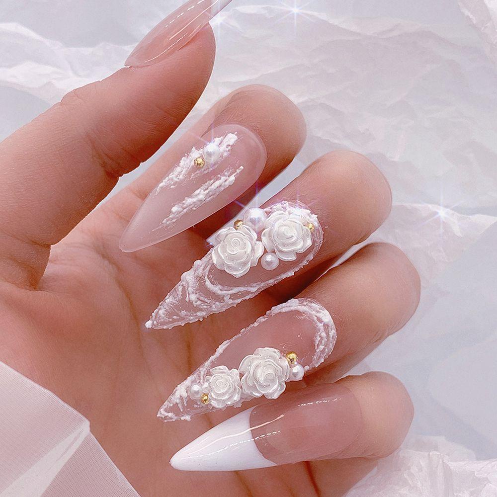 MXBEAUTY Camelia Pesona Kuku Aurora Cinta Hati Warna-Warni Resin Fashion Kristal DIY Ornamen Kuku Berlian Imitasi