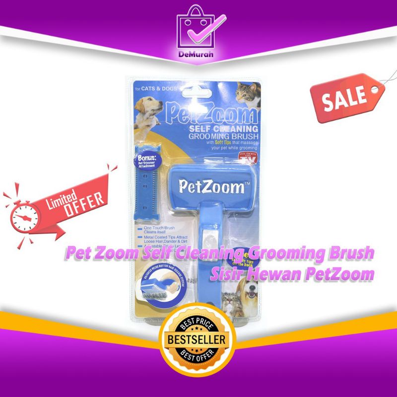 PetZoom Cleaning Grooming Brush / Pet Zoom Sisir Hewan Anjing Dan Kucing