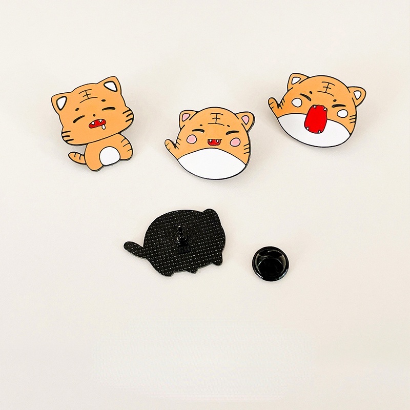 Bros Pin Desain Kartun Harimau Kecil Lucu Gaya Korea Untuk Dekorasi Pakaian