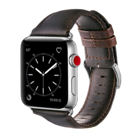 [COD+READY STOCK] STRAP KULIT PU APPLE WATCH 42MM BLACK AND BROWN