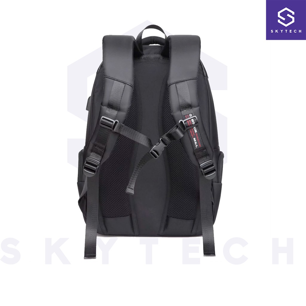 TAS RANSEL LAPTOP BUSINESS BACKPACK DENGAN USB CHARGER PORT - GRAY