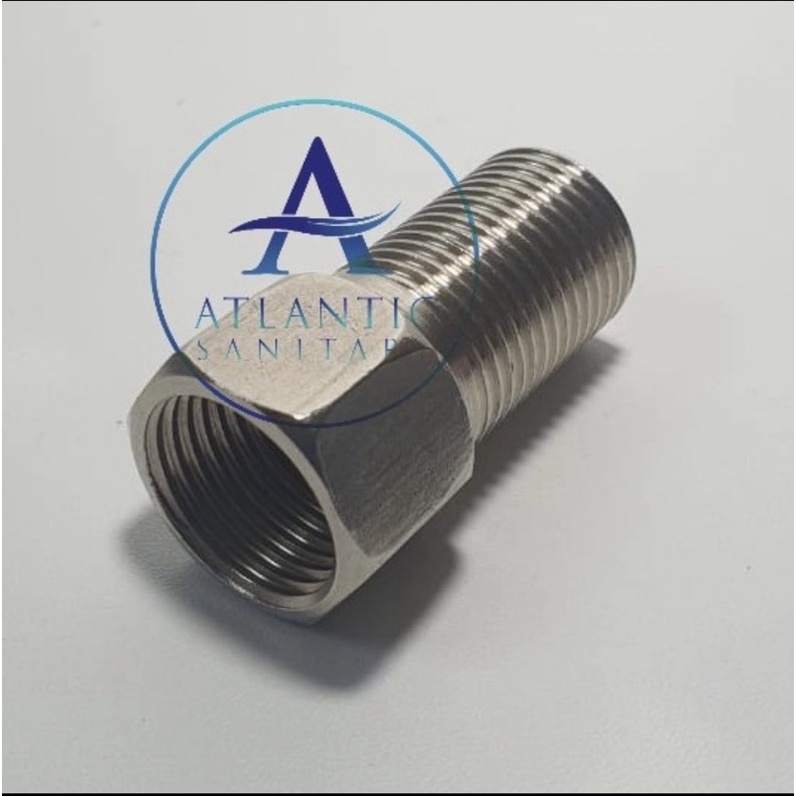 sock sambung drat luar dalam/sok drat panjang stainless