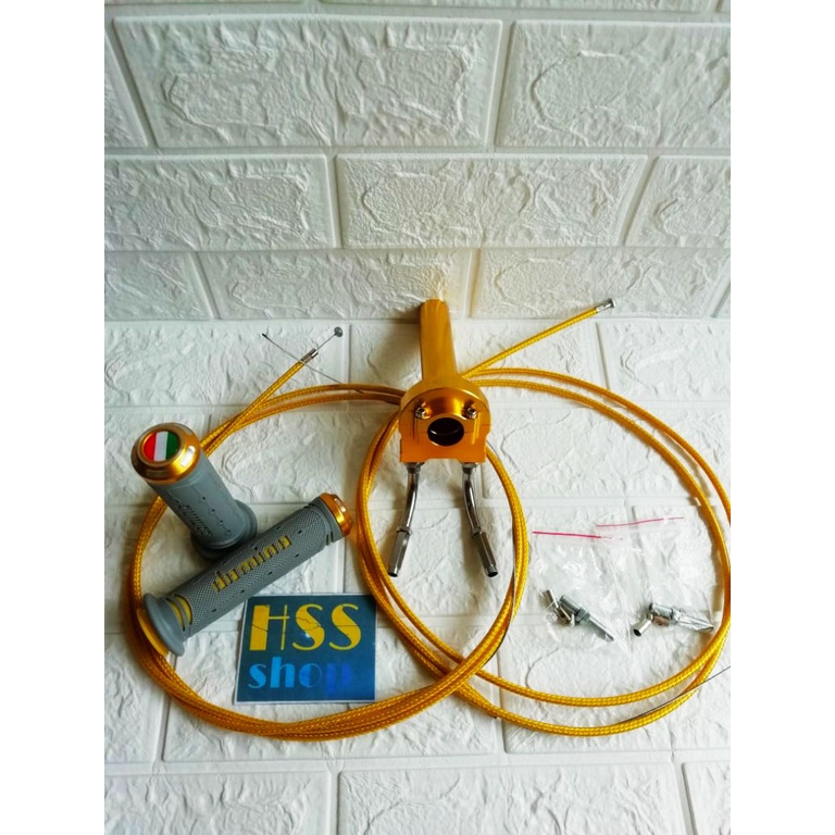 Gas Spontan Kabel 2 + Handgrip Domino + 2 Kabel Gas = Mio M3, Beat, Ninja 250,,Mio J, Mio Gear 125, 
