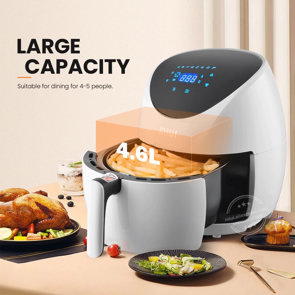 MIUI Air Fryer Mesin Penggoreng Tanpa Minyak LED Touchscreen 4.6L - AF-09D - Black