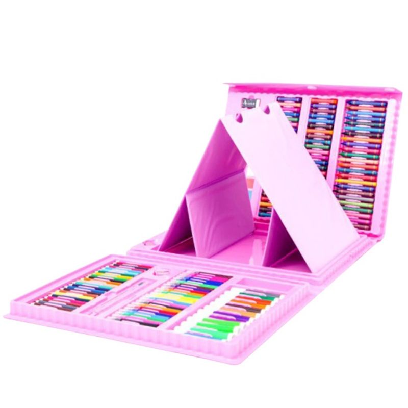 TERLENGKAP SUPER MEGA ART SET 208pcs Spidol Crayon Set Menggambar MS88