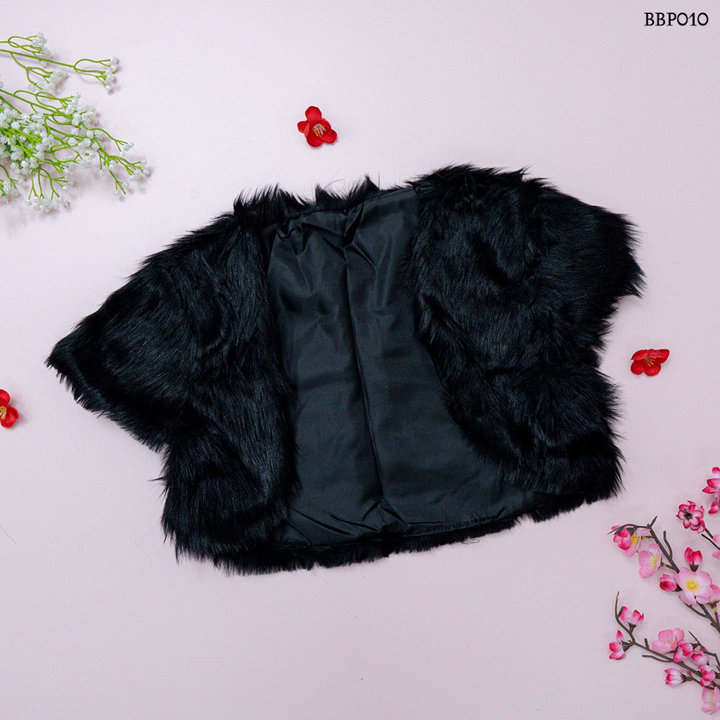 [SIAP KIRIM] BOLERO PENGANTIN PESTA HITAM MODERN OUTER FUR WANITA BBP010