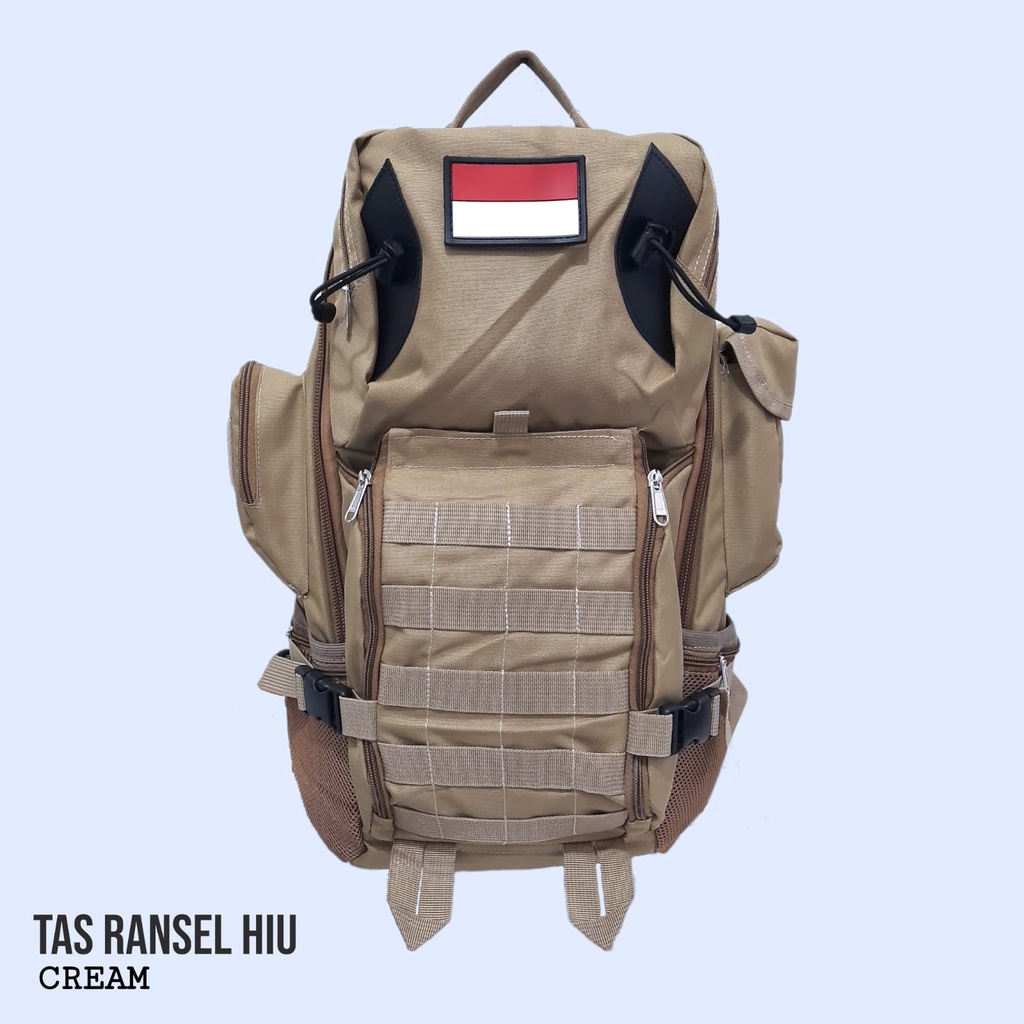 Tas punggung/Ransel Tactical Hiu Tan/Krem/Hitam/Hijau/Loreng Cordura