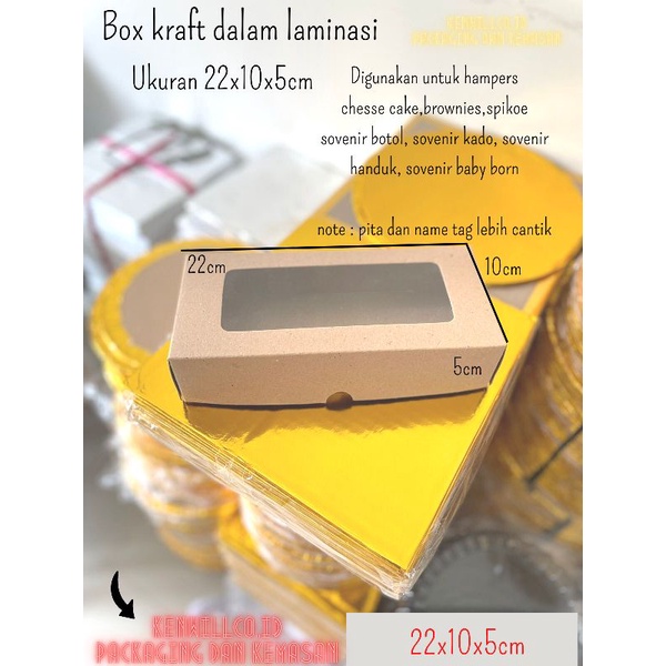 

KOTAK HAMPERS 22X10X5CM KOTAK MAKANAN KOTAK CHESSE CAKE BROWNIES
