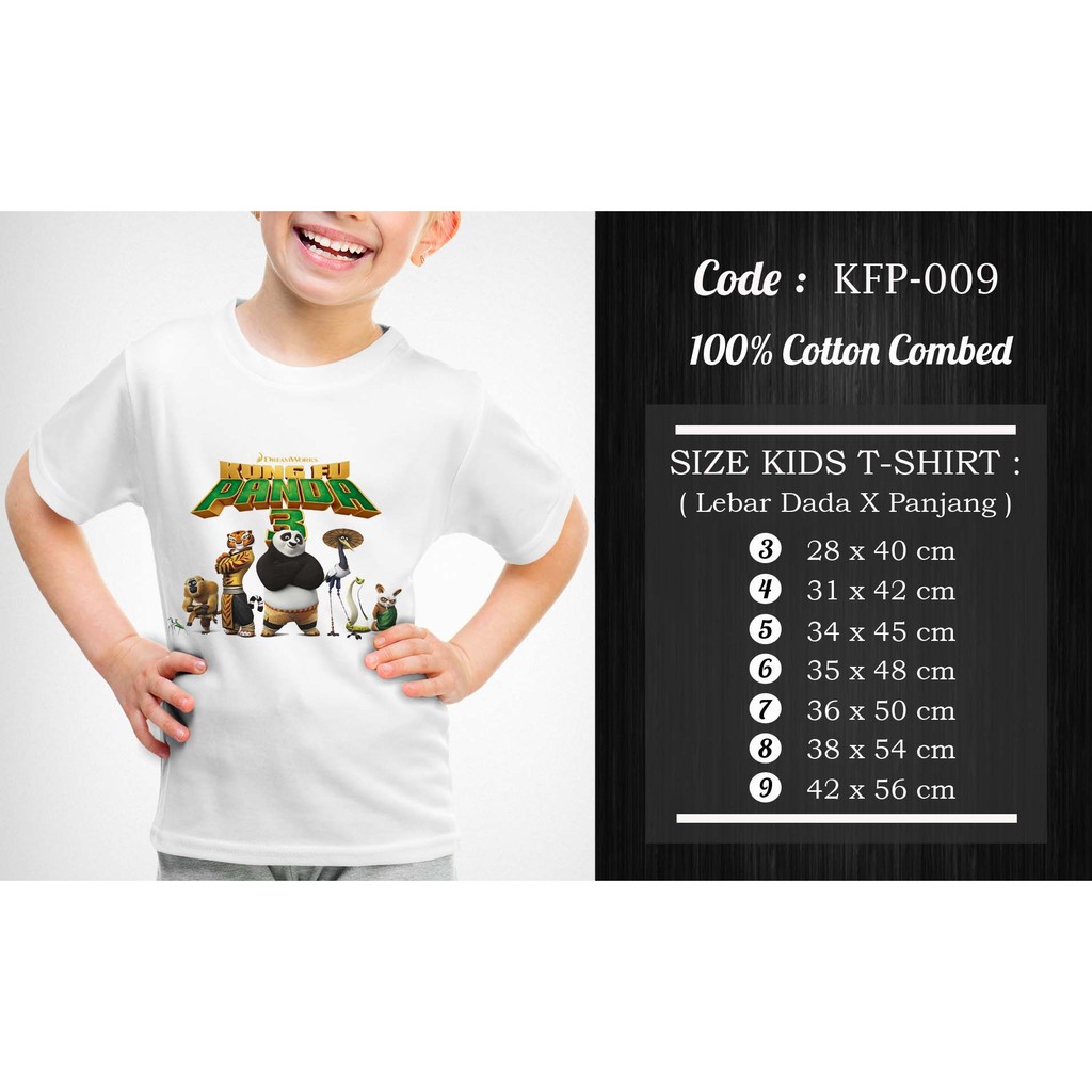 [FREE NAMA !!] Kaos Anak &amp; Family Kungfu Panda 100% COTTON PREMIUM