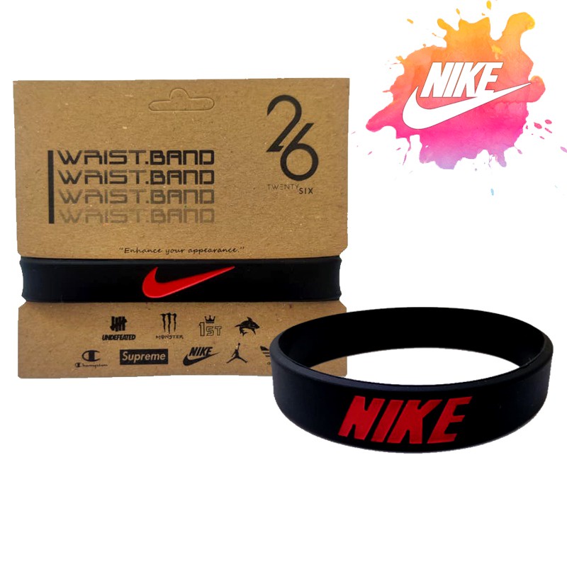 GELANG KARET NIKE SPORT ORIGINAL FASHION ORI NIKE BLACKRED