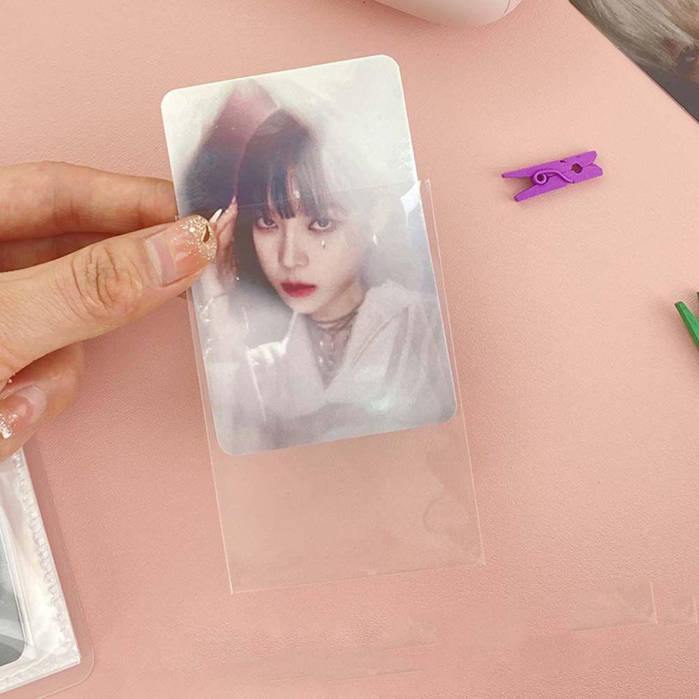 Lanfy Album Foto Portable Transparan Loose-leaf Kpop Card Organizer Card Storage Folder Pengikat Kartu Gaya Korea