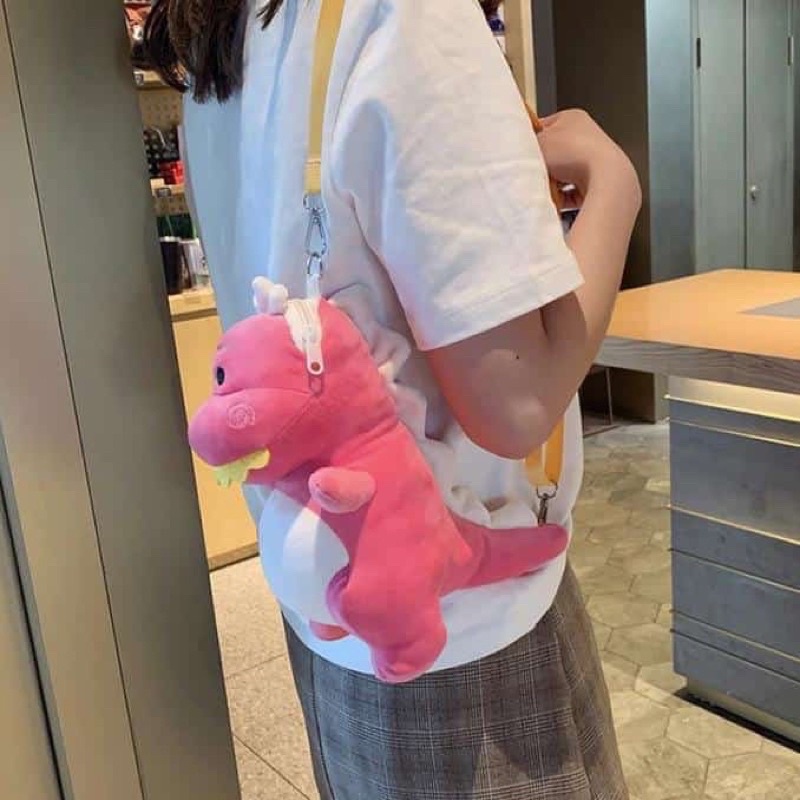 PDMC_Tas Dino Karakter Selempang Boneka Wanita Lucu Fashion Perempuan