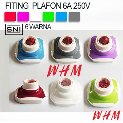 6A Fitting plafon warna warni fiting plafon Kotak /persegi rumah Fitting lampu