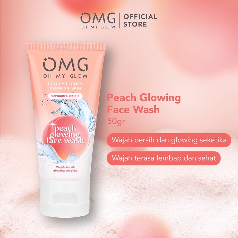 Bisa COD - OMG Oh My Glam Peach Glowing Face Wash - OMG pencuci Muka