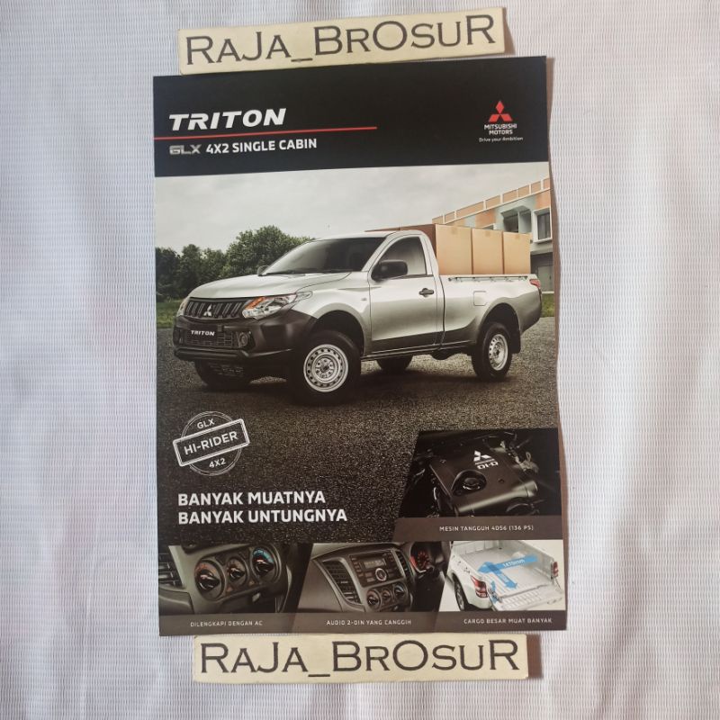 Poster brosur flyer Mitsubishi Triton GLX 4X2 Single Cabin 2018