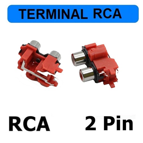 BA-68 Sckt RCA 2P TXZ Socket Rca Soket Baut Dudukan Box Ampli Input PCB Audio Video 2 kaki 2 Pin