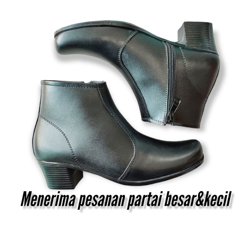 Sepatu pdh wanita kulit asli polwan kantoran