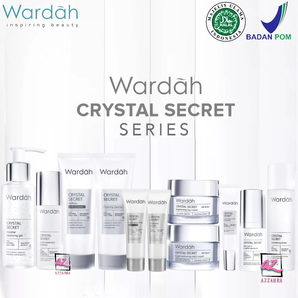 WARDAH White Crystal Secret Series | Day Night Eye Cream Toner Essence Serum