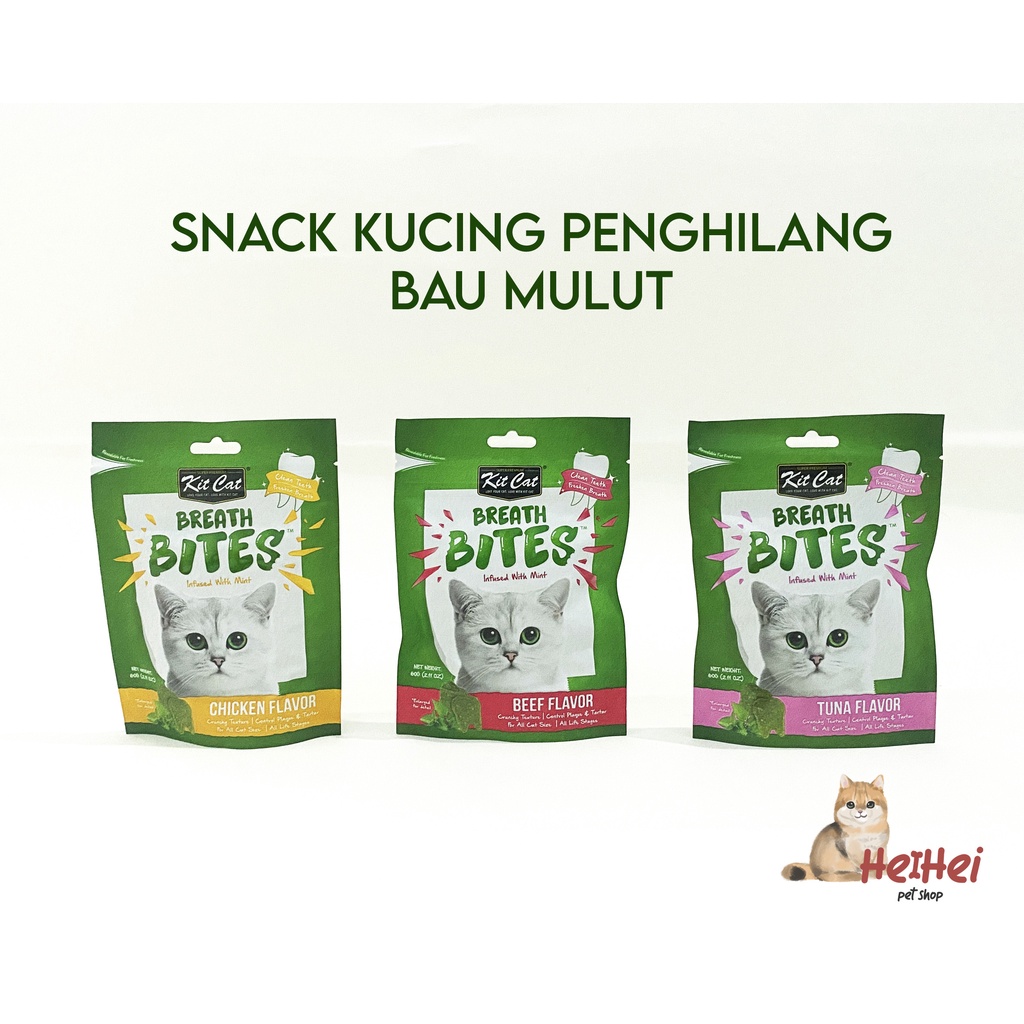 Kit Cat Breath Bites 60 gr - Snack Kitcat Cemilan Kucing Penghilang Bau Mulut