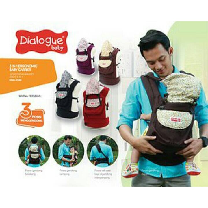 GENDONGAN ERGO RANSEL DEPAN BAYI DIALOGUE 3 IN 1 ERGONOMIC BABY CARRIER DGG 4130 TEBAL AWET
