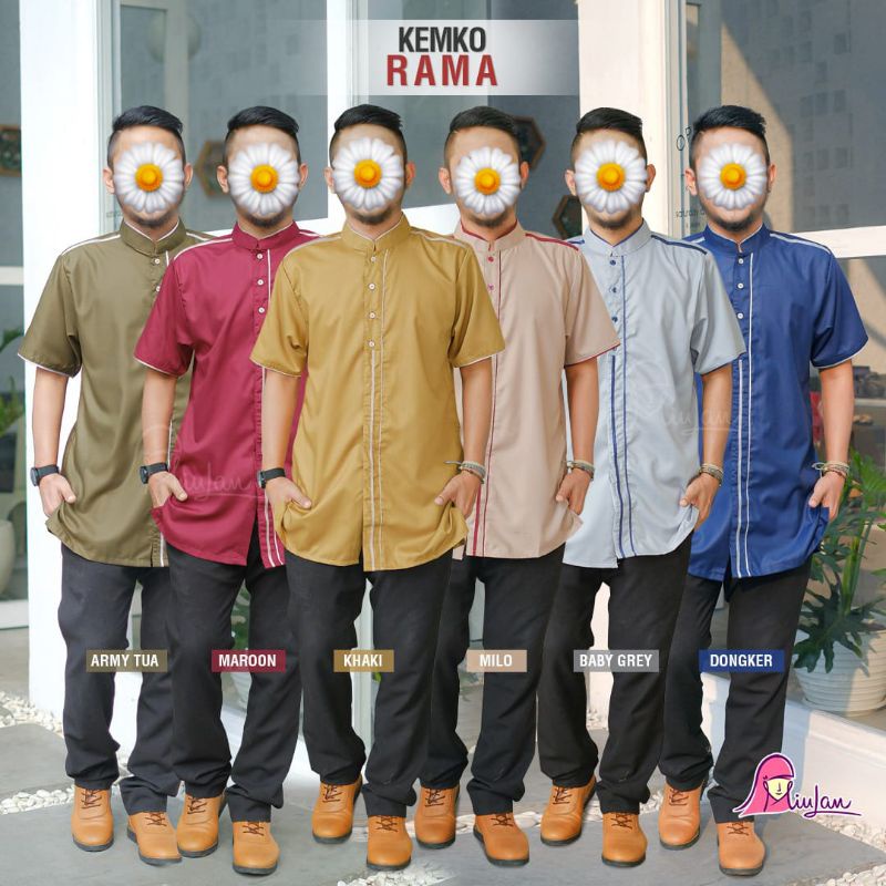Set Koko dan Dress Muslim RAMA & RAMADHANI MiuLan | Set Couple Cewek Cowok Koko Gamis Busana Fashion