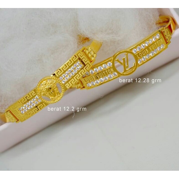 Gelang emas permata 875 23k