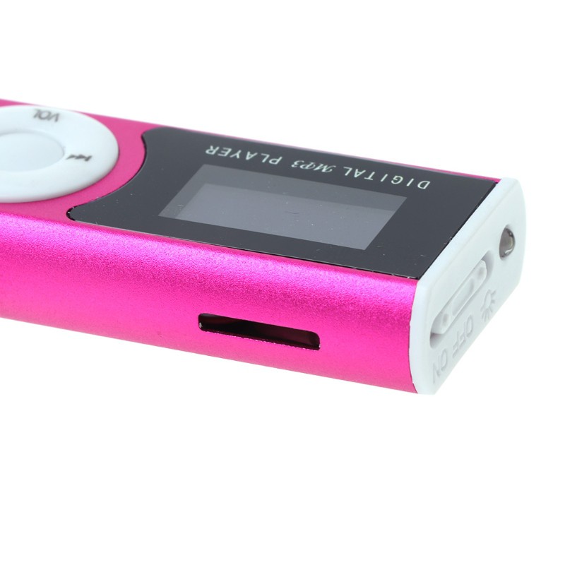 Cre Mp3 Player Digital Mini Usb 32gb Layar Lcd Bahan Aluminum Dengan Klip Kartu Micro Sd Tf