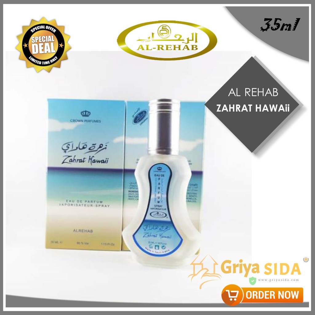 Parfum al rehab zahrat hawaii 35ml original minyak wangi alrehab spray PROMO!