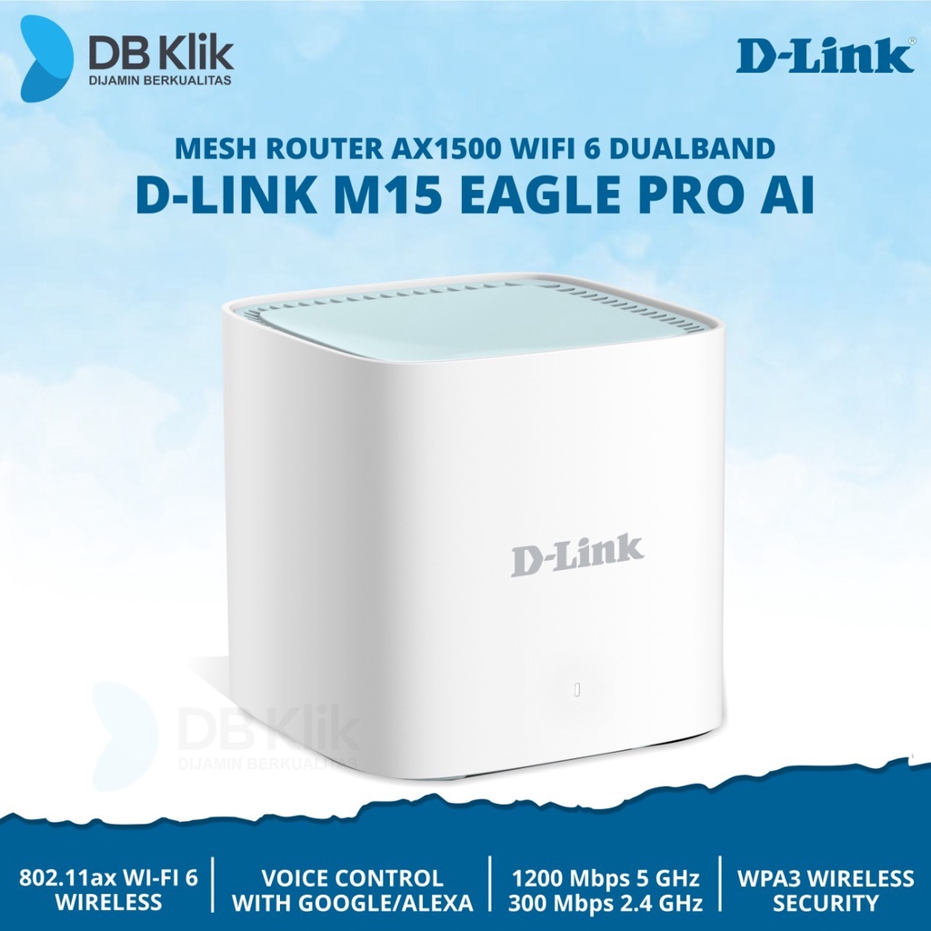 Mesh Router D-Link M15 EAGLE PRO AI AX1500 WiFi 6 DualBand - DLink M15