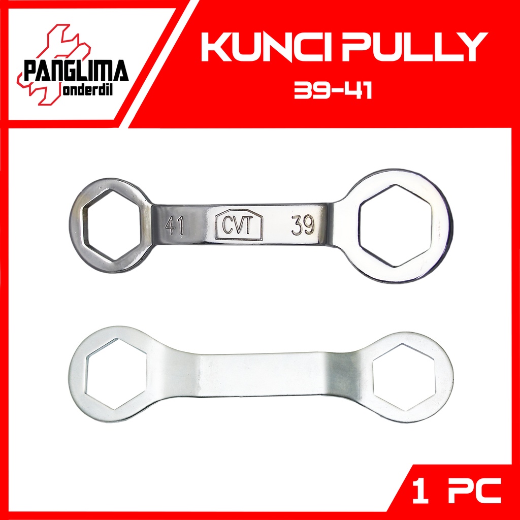 Kunci Pully CVT Semua Jenis Motor Matic Ukuran 39-41 -Pulley-Puly-Puli-Coupling Nut Wrench 39x41-39 x 41- Chrome-Silver