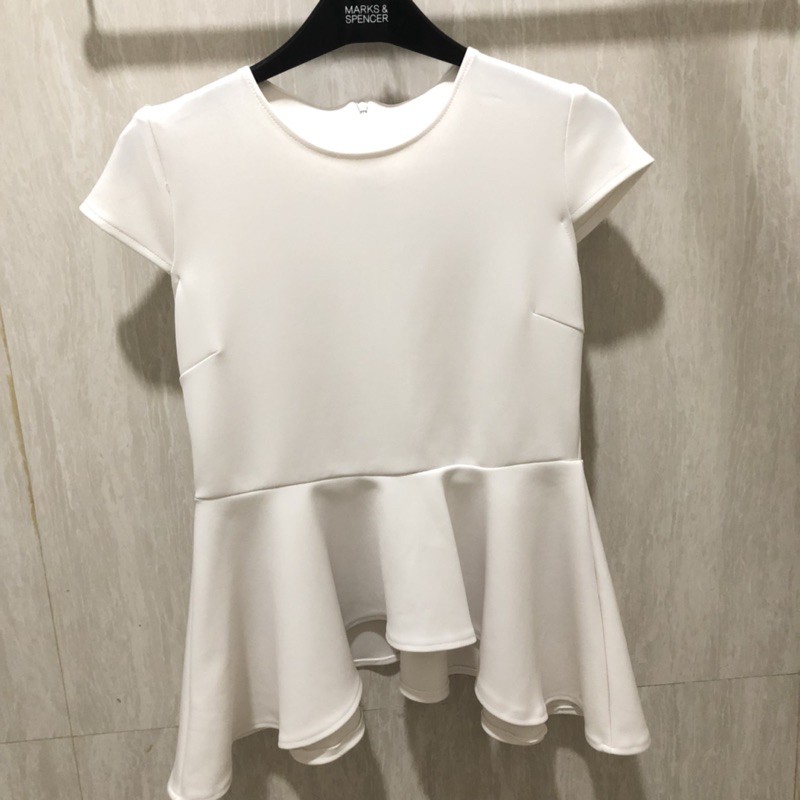 White Scuba Peplum