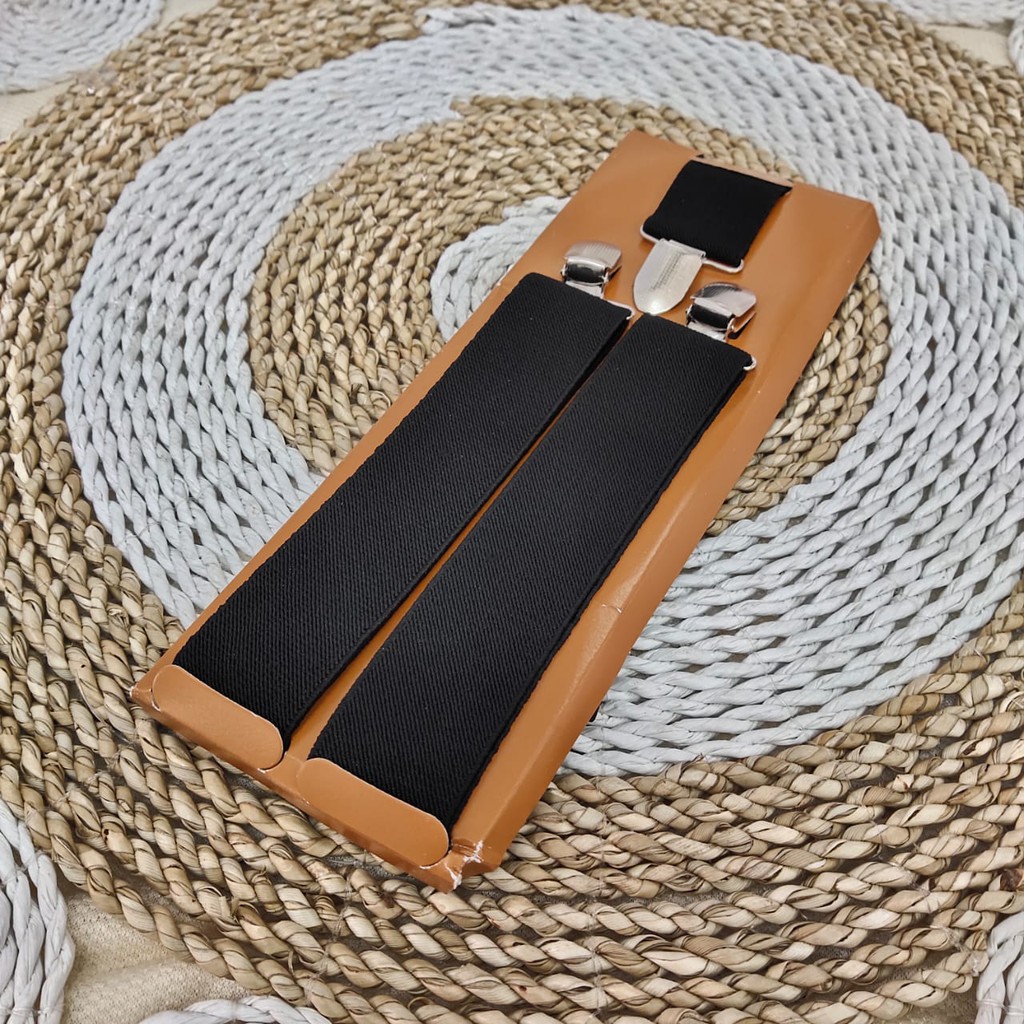 SUSPENDER PRIA HITAM POLOS - SUSPENDER JEPIT 3