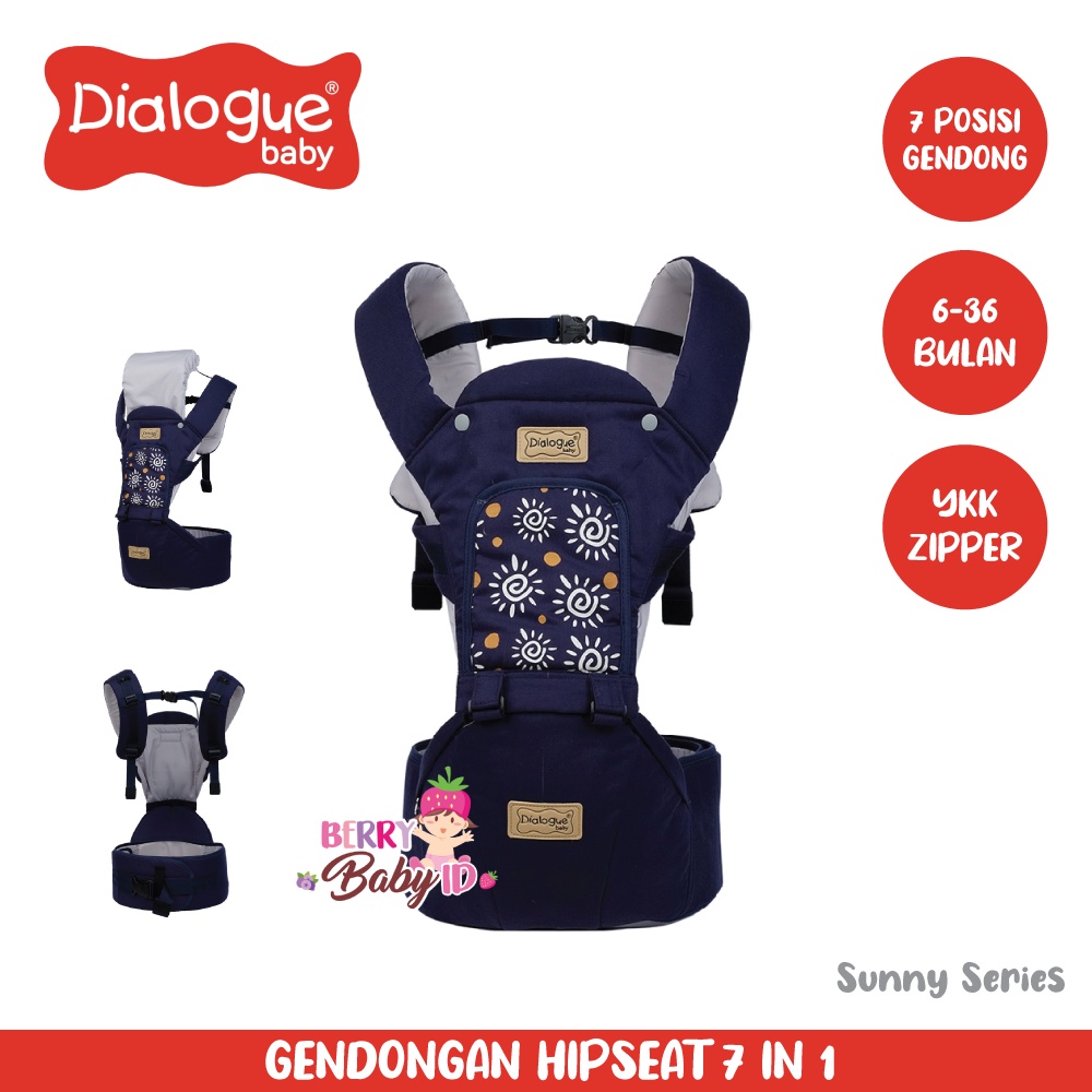 Dialogue Baby Hipseat 7-In-1 Gendongan Depan Bayi Baby Carrier Berry Mart