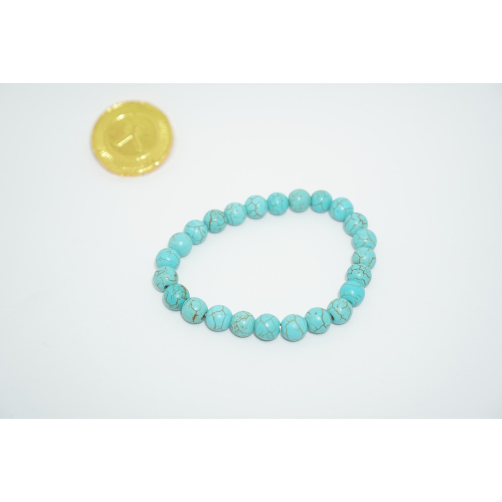 Gelang Batu Blue Phyrus Howlite Biru Natural Turquoise Iran China Aksesoris craft beads supplier