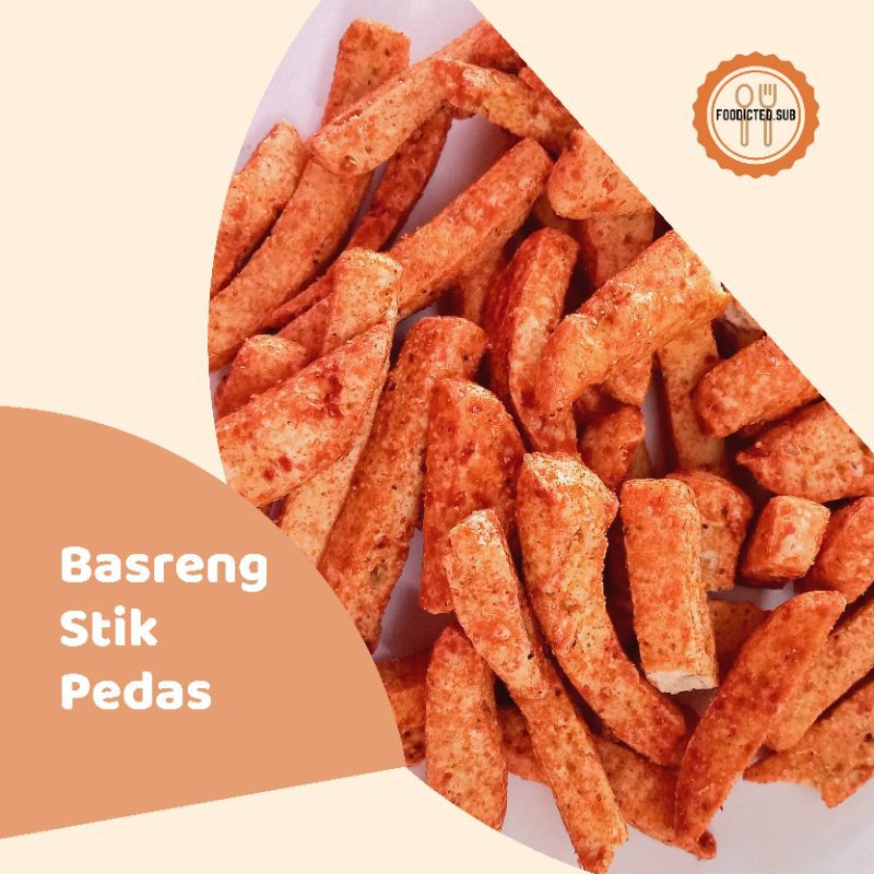 

Basreng Stik Pedas dan Asin 50 gram Foodicted Surabaya