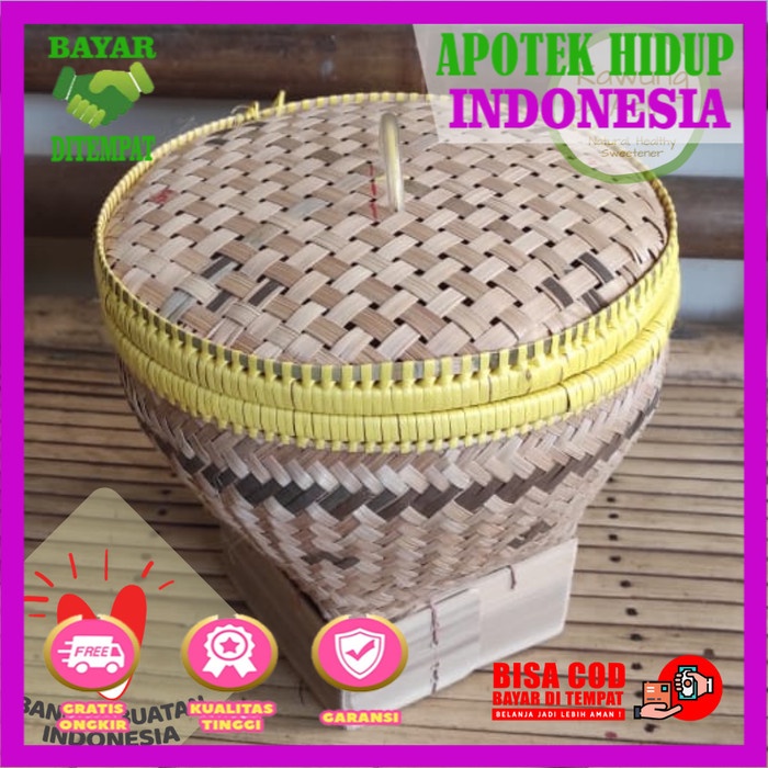 Bakul Wakul Sangkul Boboko Ceting Nasi Kecil dengan Tutup dari Bambu - Bakul B